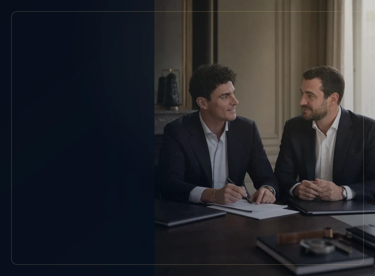 Jean-Victor Debs et André Ravachol préparant une transmission d’entreprise
