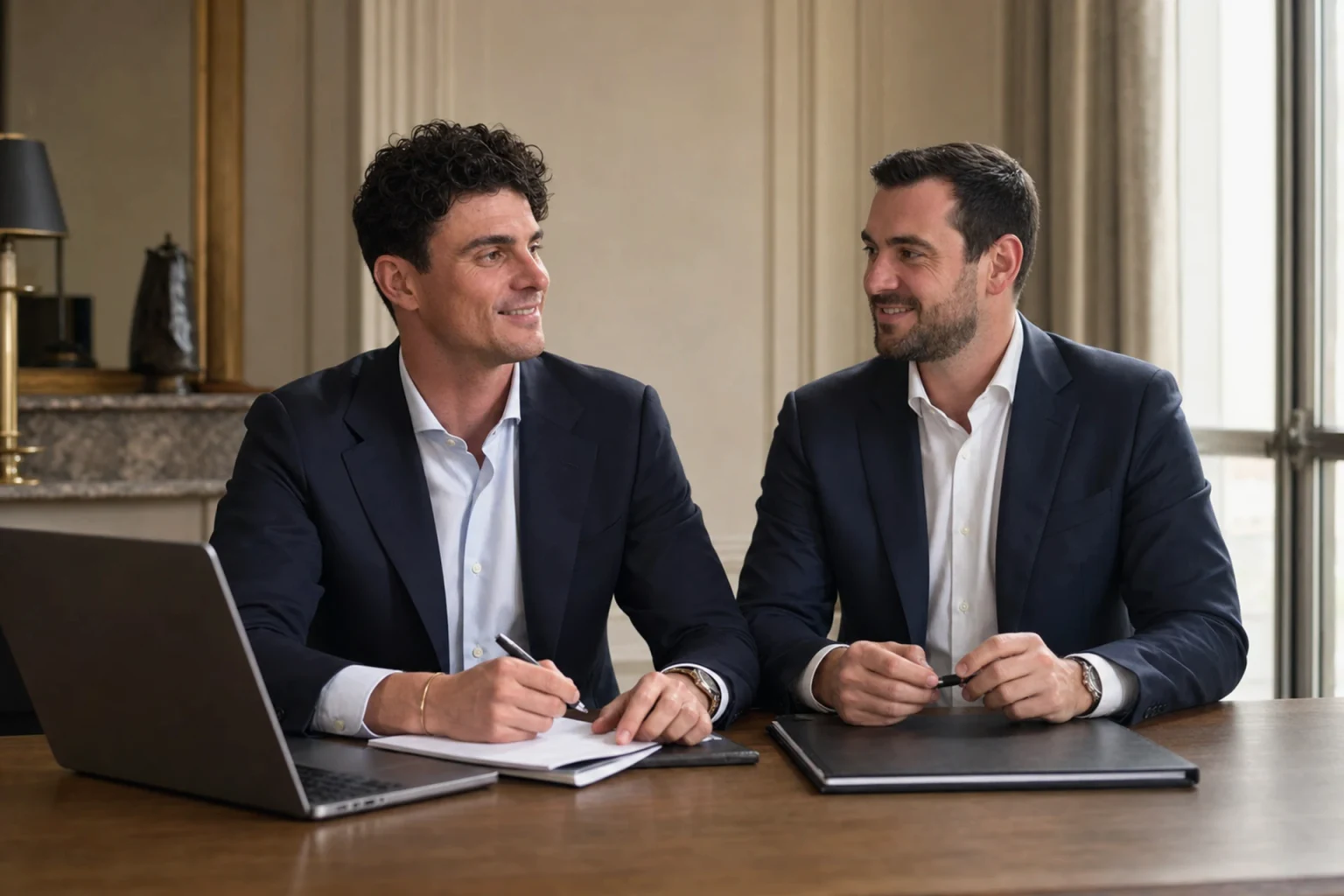 Jean-Victor Debs et André Ravachol en échange de coordination patrimoniale confidentielle