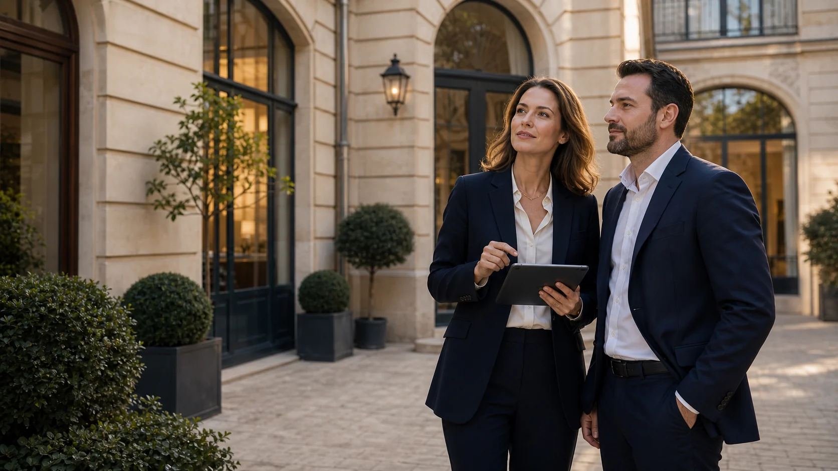 Entrepreneure devant un actif immobilier pour structurer son patrimoine